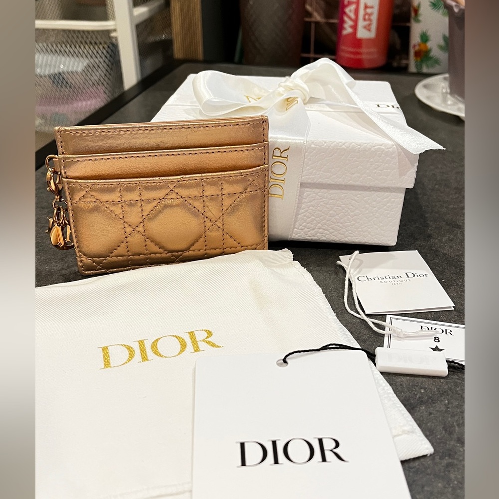 🔥🔥🔥 DIOR OR LADY DIOR FIVE-SLOT CARD HOLDER